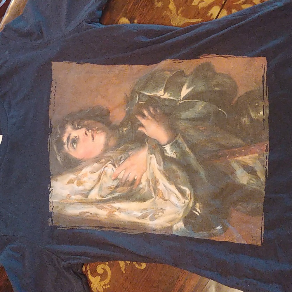 Bella canvas Saint Joan of Arc tee shirt navy blue medium